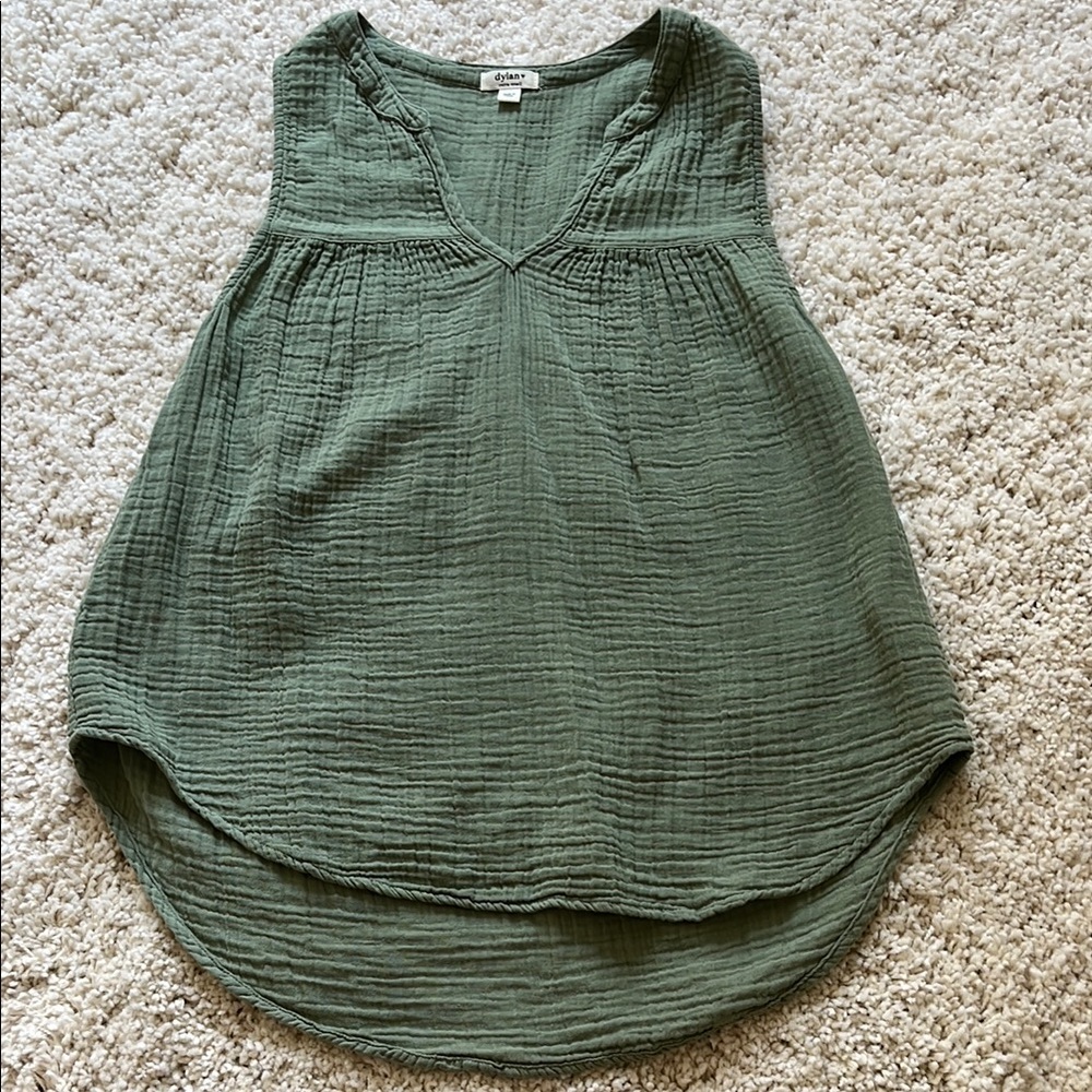 DYLAN Green Sleeveless Tank Top